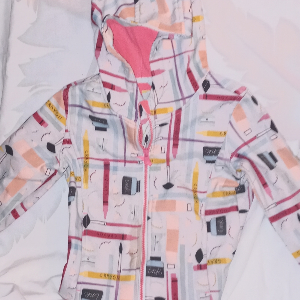 Hot pink print girls jacket